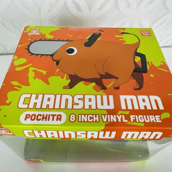 Chainsaw Man Pochita On A Log 8inch Vinyl Figure Built By Culturefly Crunchyroll - Picture 3 of 9